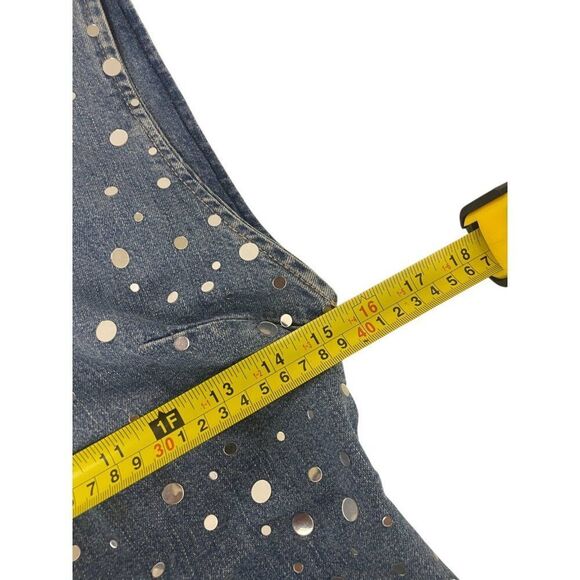 Zara Womens Mini Jean Dress mirror beaded S Small Light Blue Denim 6688/280 NWT - Picture 9 of 12